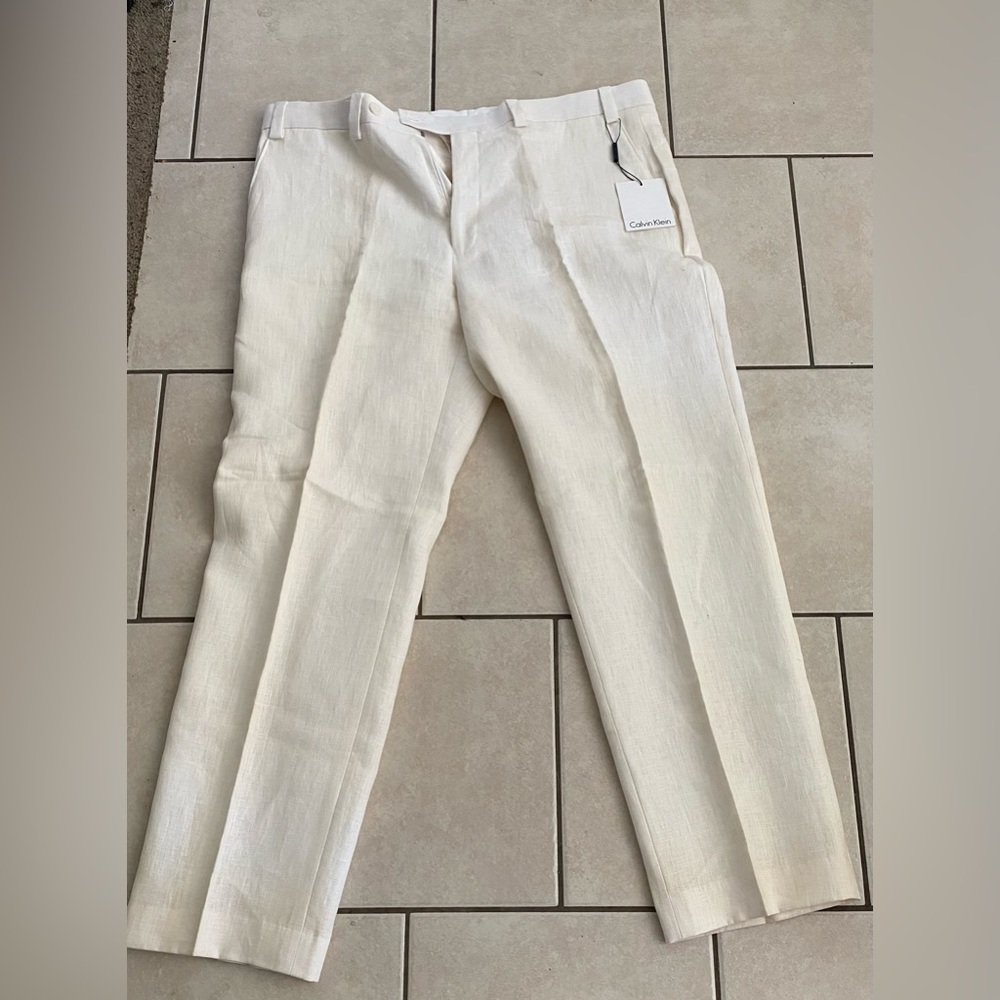 Calvin Klein Men's Light Beige Dress Pants